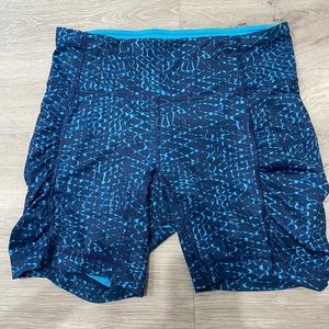 Lululemon blue shorts with two deep pockets
